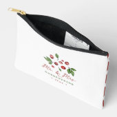 Cranberry Winter Hochzeitsdatum Zubehörtasche (Offen)