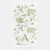 Cranberry-Zweigstelle Wasserfarbe Mit Monogramm We Serviette (Vorderseite)