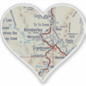 Cranbrook BC Vintag Map Aufkleber (Vorderseite)