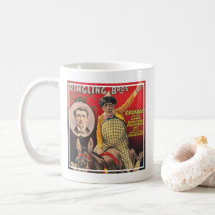 Crandall der Clown bei einer Aufführung mit seinem Kaffeetasse