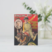 Crandall der Clown Darstellend mit seinem Maultier Postkarte (Stehend Vorderseite)