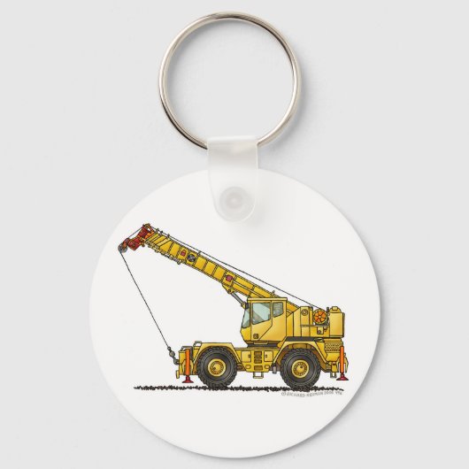 Crane All Terrain Hydraulic Construction Key Chain Schlüsselanhänger (Vorderseite)