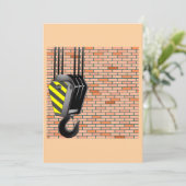 Crane And Hook Machinery Invitations Einladung (Stehend Vorderseite)