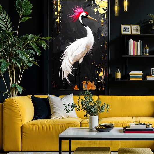 Crane Art  - Contemporary Asian‑Inspired Design Fotodruck