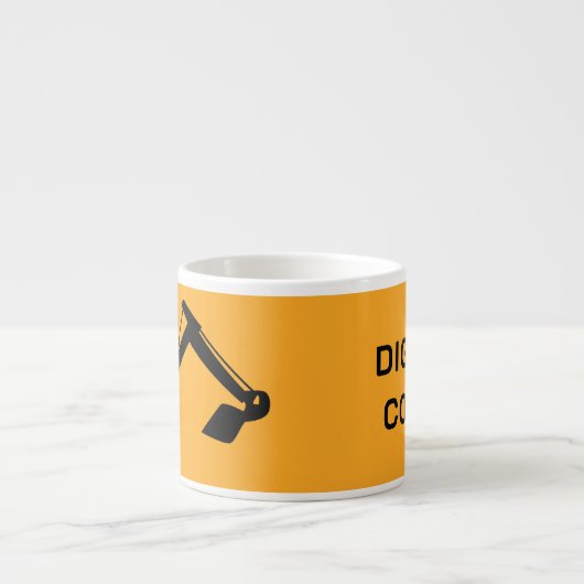 Crane Backhoe, Yellow Black, Worker Espressotasse (Vorderseite)