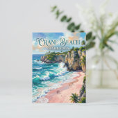 Crane Beach Barbados Postkarte (Stehend Vorderseite)