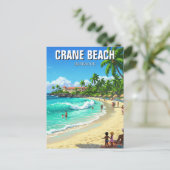 Crane Beach Barbados Travel Postkarte (Stehend Vorderseite)