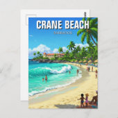 Crane Beach Barbados Travel Postkarte (Vorne/Hinten)