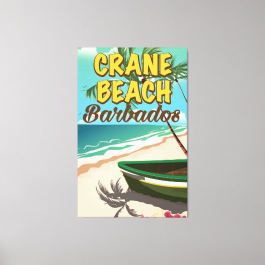 Crane Beach Barbados Urlaubsposter Leinwanddruck (Vorderseite)