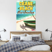 Crane Beach Barbados Urlaubsposter Leinwanddruck (Insitu (Schlafzimmer))