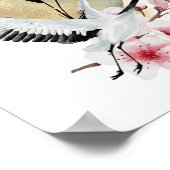 Crane Bird Japanische Artwork Poster (Ecke)