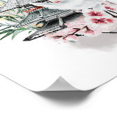 Crane Bird Japanische Artwork Poster (Ecke)