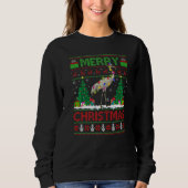 Crane Bird Xmas Tree Ugly Santa Crane Christmas Sweatshirt (Vorderseite)