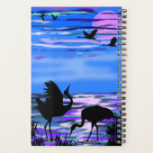 Crane Birds Sunset Lake Planner mit benutzerdefini Planer (Rückseite)