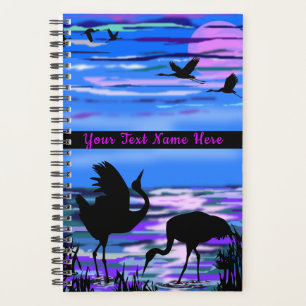 Crane Birds Sunset Lake Planner mit benutzerdefini Planer
