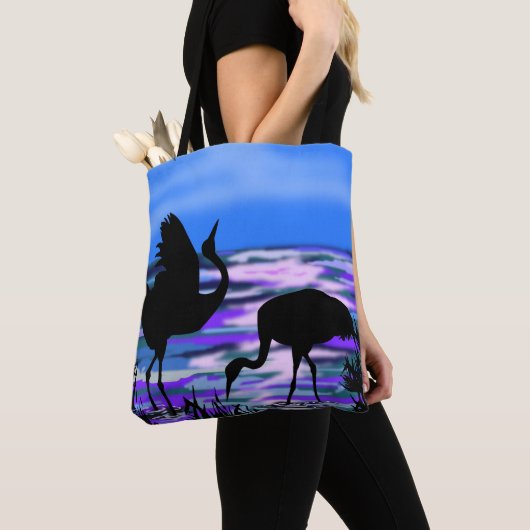 Crane Birds Tote Bag Sunset Lake Tasche (Von Nahem)