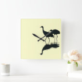 Crane Birds Wall Clock Quadratische Wanduhr (Zuhause)