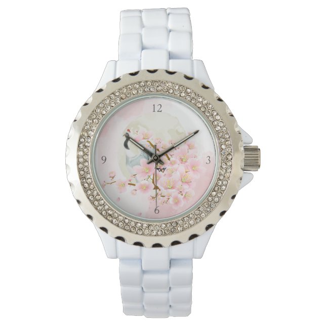 Crane & Blossom Chinoiserie eWatch Armbanduhr (Vorderseite)