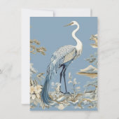 Crane Blumenstrauß Asia Bayou Nature Wedding Einladung (Rückseite)