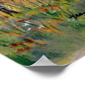 Crane Couple Watching Moon Poster Navy Stars Night (Ecke)