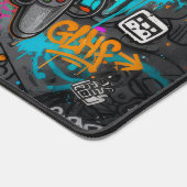 Crâne Cyber-Graffiti et Manettes Néon (tapis souri Schreibtischunterlage (Ecke)