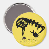 Crane Eating Fish - Mimbres Potteric Design Magnet (Vorderseite/Rückseite)
