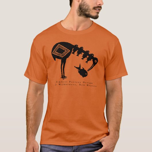 Crane Eating Fish - Mimbres Pottery Design T - Shi T-Shirt (Vorderseite)