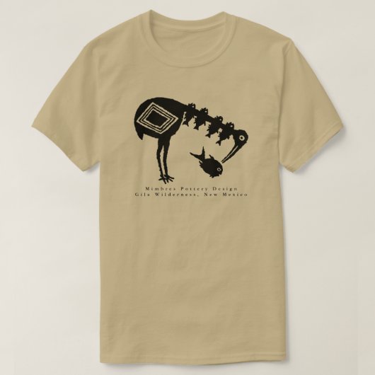 Crane Eating Fish - Mimbres Pottery Design T - Shi T-Shirt (Design vorne)