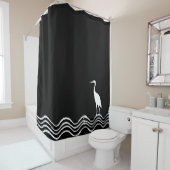 Crane heron Bath Schwarzweiß Duschvorhang (Beispiel)