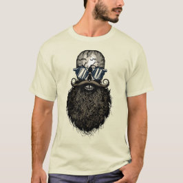 crane_hipster_skull_tete_de_mort_barbu_barbe_moust T-Shirt