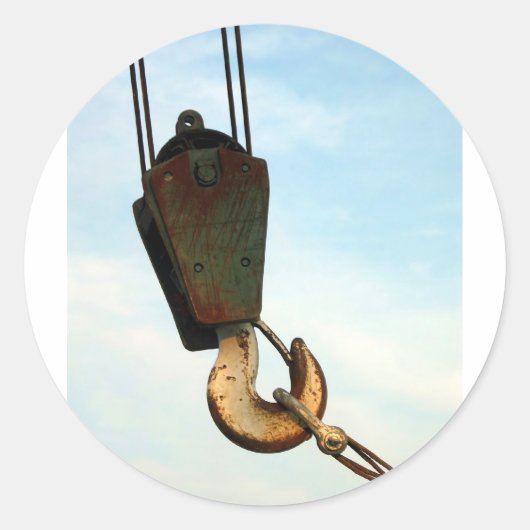 Crane Hook Runder Aufkleber (Vorderseite)