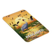 Crane in Keoladeo National Park India Travel Magnet (Rechte Seite)
