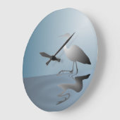 Crane in Lake Wall Clock Große Wanduhr (Winkel)