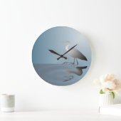 Crane in Lake Wall Clock Große Wanduhr (Zuhause)