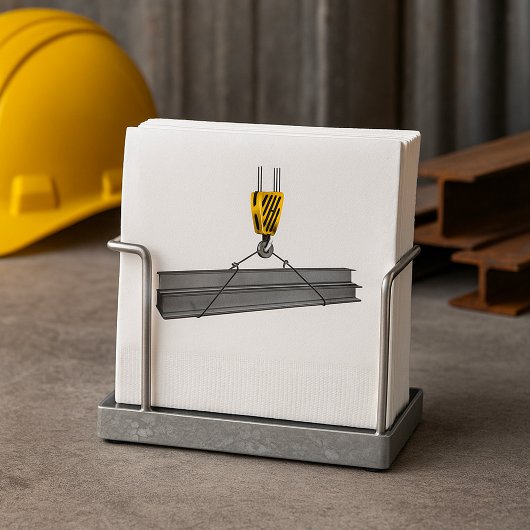 Crane Lifting Girders Paper Napkins Serviette