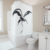 Crane Line Art Duschvorhang (Beispiel)