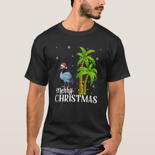 Crane Lovers Men Women Christmas Tree Lights Beach T-Shirt (Vorderseite)