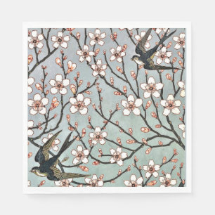 Crane - Mandelblüten und Schwalben Serviette