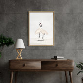 Crane Minimalist Aesthetic White Beige B-3 Poster