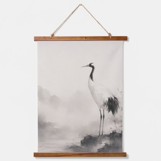 Crane of Silence Wandteppich Mit Holzrahmen (Vorderseite)