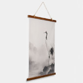 Crane of Silence Wandteppich Mit Holzrahmen (Gewinkelt)