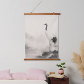 Crane of Silence Wandteppich Mit Holzrahmen (Schlafzimmer)