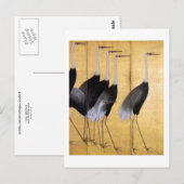 Crane, Ogata Korin, japanische Kunst Postkarte (Vorne/Hinten)