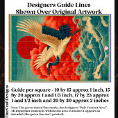 Crane Oove Waves unter Red Sun DQ9L Decoupage Seidenpapier