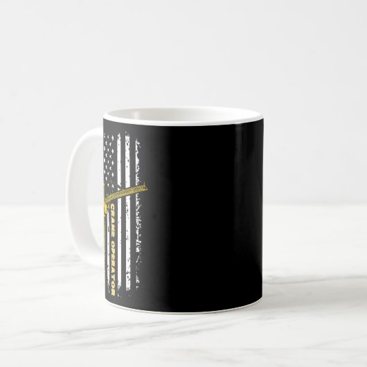 Crane Operator American Flag Crane Driver Week Kaffeetasse (Vorderseite Links)