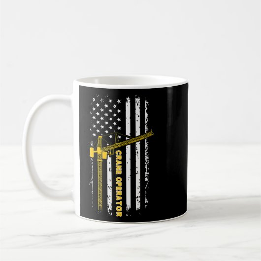Crane Operator American Flag Crane Driver Week Kaffeetasse (Links)