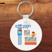 Crane Operator And Construction Worker Schlüsselanhänger (Vorderseite)