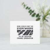 Crane Operator God Could Not Be Driver Worker Postkarte (Stehend Vorderseite)