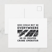 Crane Operator God Could Not Be Driver Worker Postkarte (Vorne/Hinten)