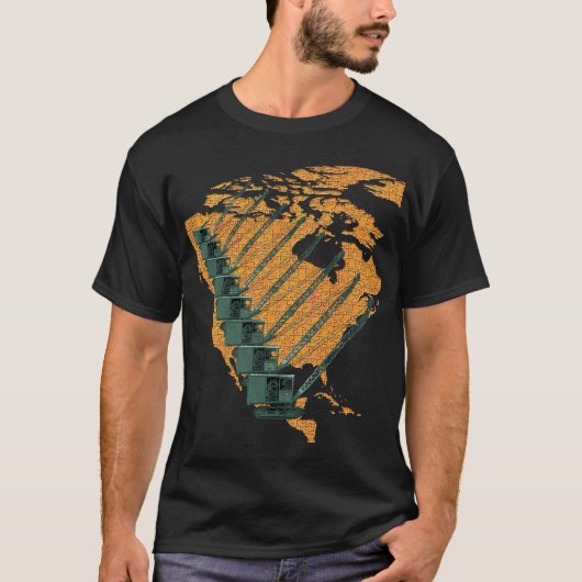CRANE OPERATOR NORDAMERIKA JIGSAW PUZZLE MAP T-Shirt (Vorderseite)